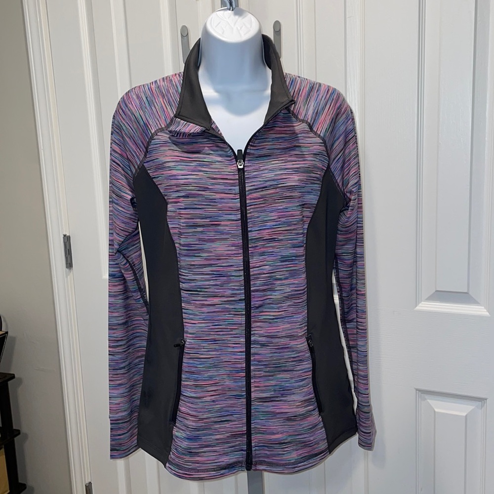 Women's Ideology zippered multicolored lightweight jacket , size M
